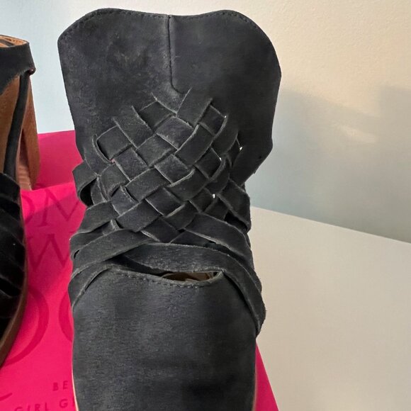 Rebel blue suede mules with woven details size 9 - Picture 3 of 7